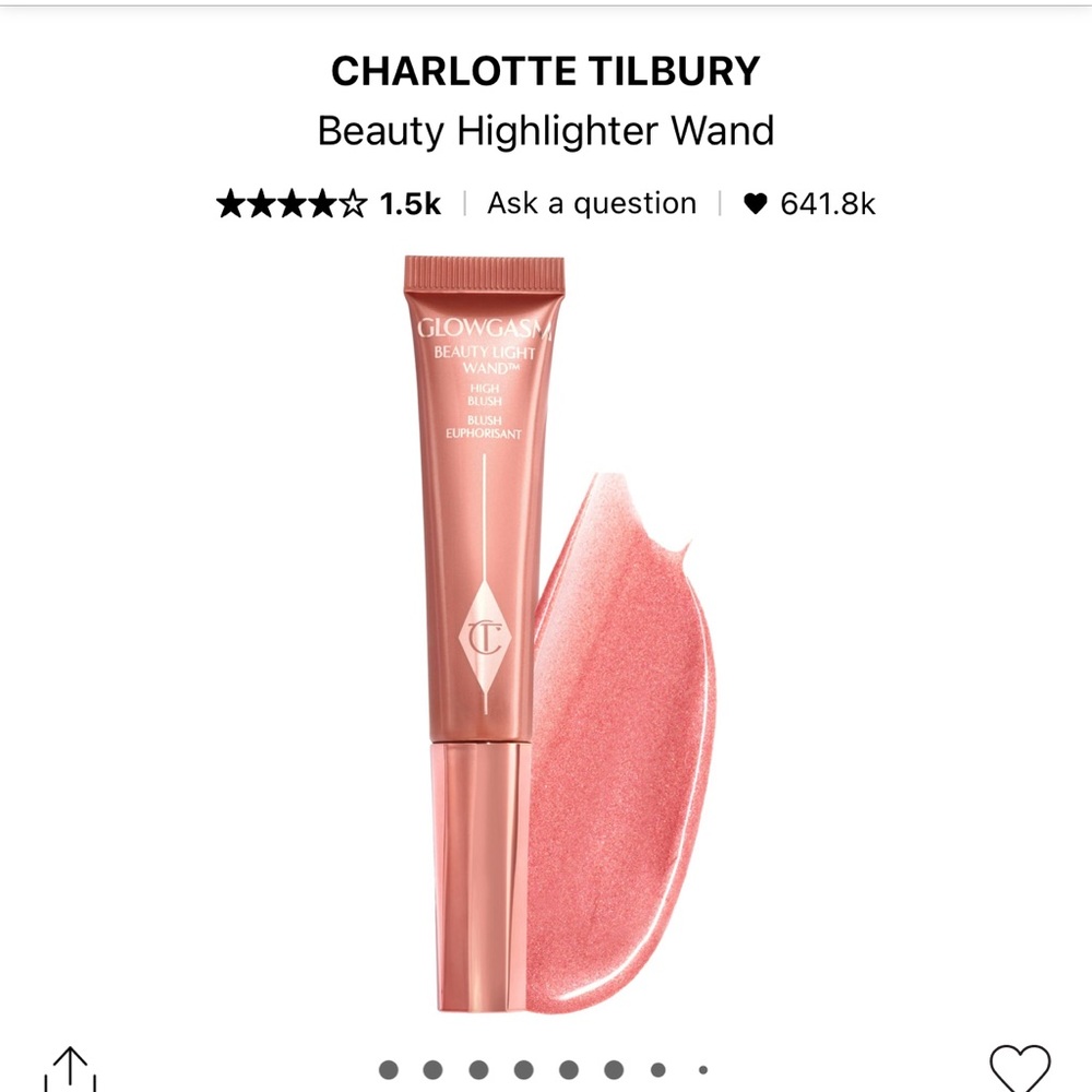 BNIB Charlotte Tilbury highlighter wand - pinkgasm